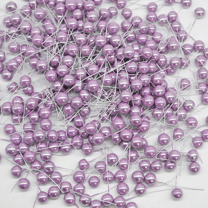 50 stuks Mini Schuim Meeldraden Bloemen Kunstmatige Pearl Cherry Bessen Wedding Christmas Party Decoratie DIY Geschenkdoos Krans Accessorie: F12