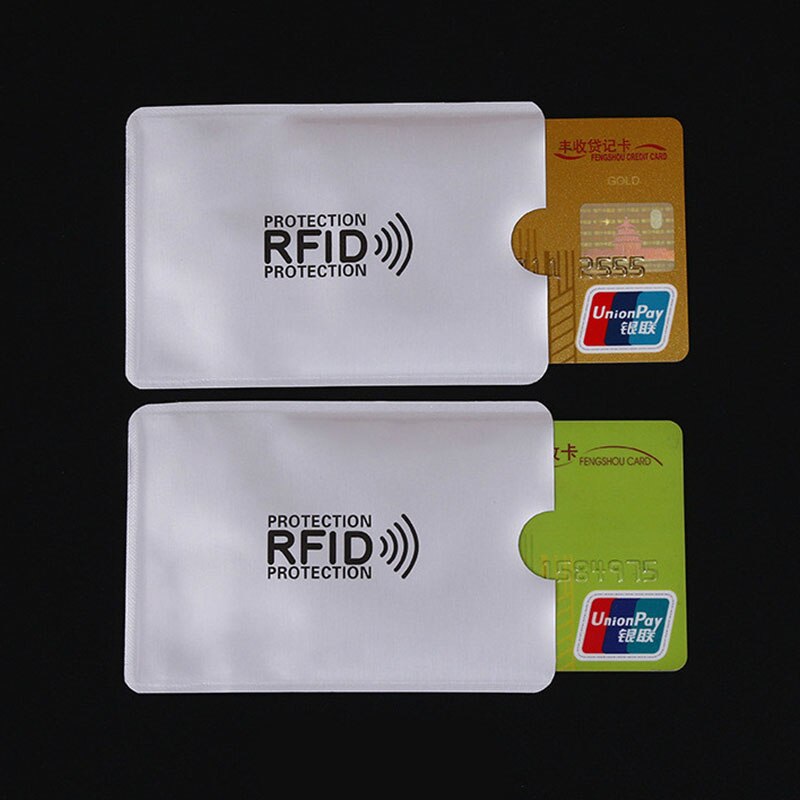 Funda antiescáner para tarjetas de crédito, Protector de tarjetas RFID, lámina de aluminio antimagnética, Portable, tarjetero para tarjetas bancarias, 100 Uds.