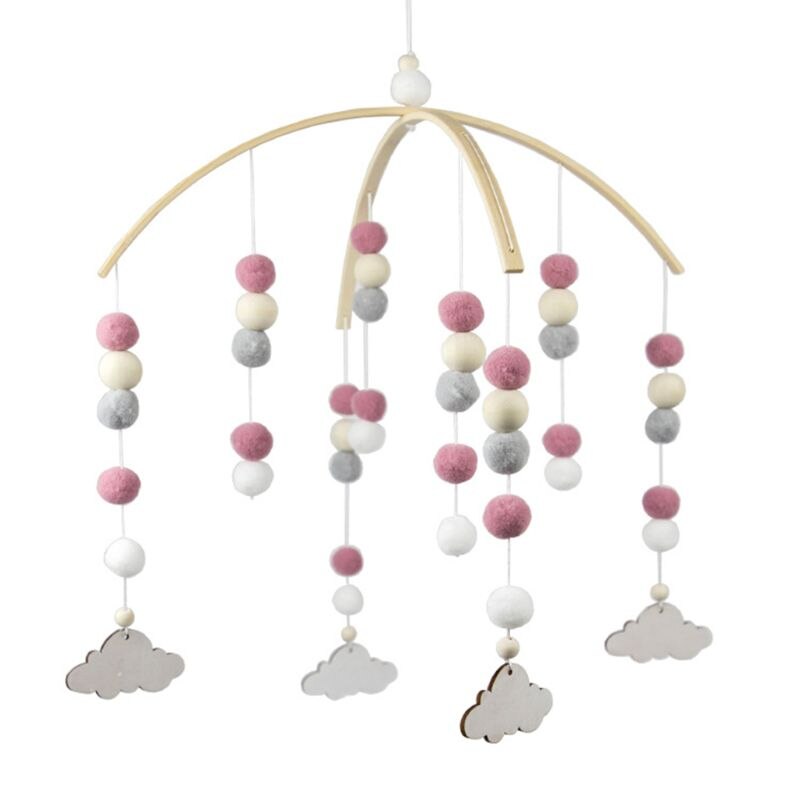 Baby Crib Nordic Stijl Mobiele Rammelaars Speelgoed Wol Ballen Wind Chime Pasgeboren Baby Cot Opknoping Bed Bel Baby Kamer Decoratie: 3