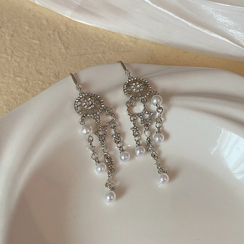 Boucles d'oreilles à pampilles papillon pour femmes, Style forêt, longues fleurs douces, tempérament Super féerique, décorations exquises: Cobalt violet