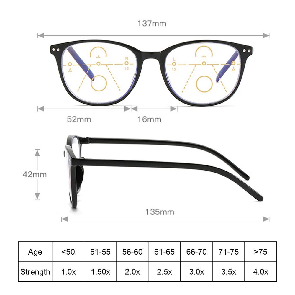 Multifocal Reading Glasses Readers Computer Glasses Progressive Multifocus Glasses for Women &amp; Men Blue Light Blocking