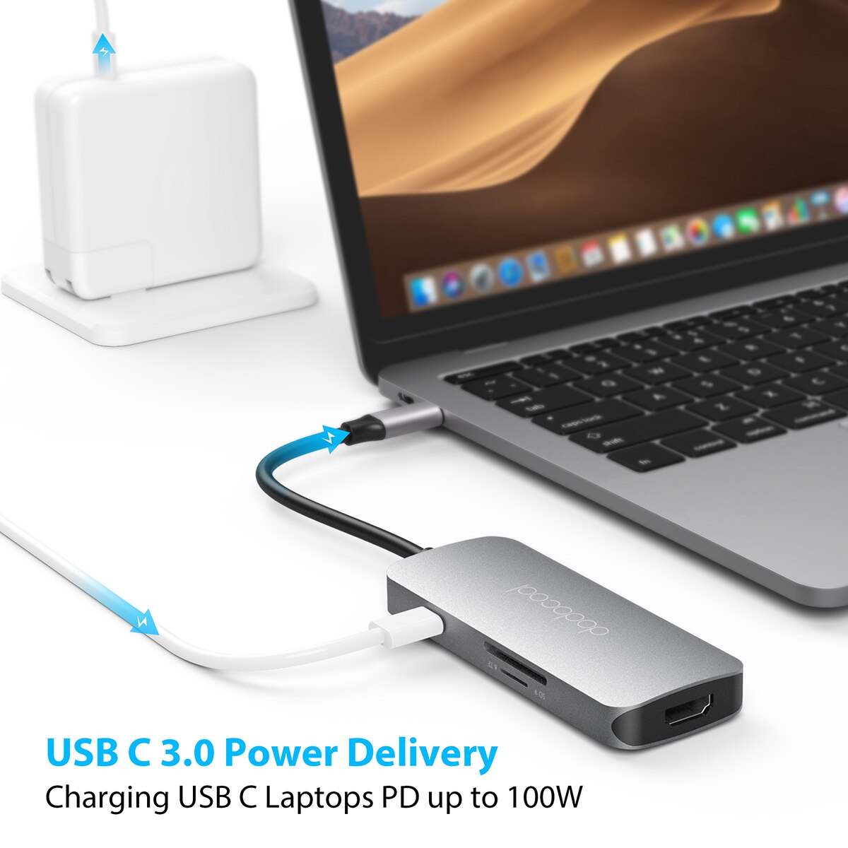 dodocool 7-in-1 USB C HUB aluminum multiport USB C hub pc laptop USB C hub Plug and play hub for your USB C phones laptops pc
