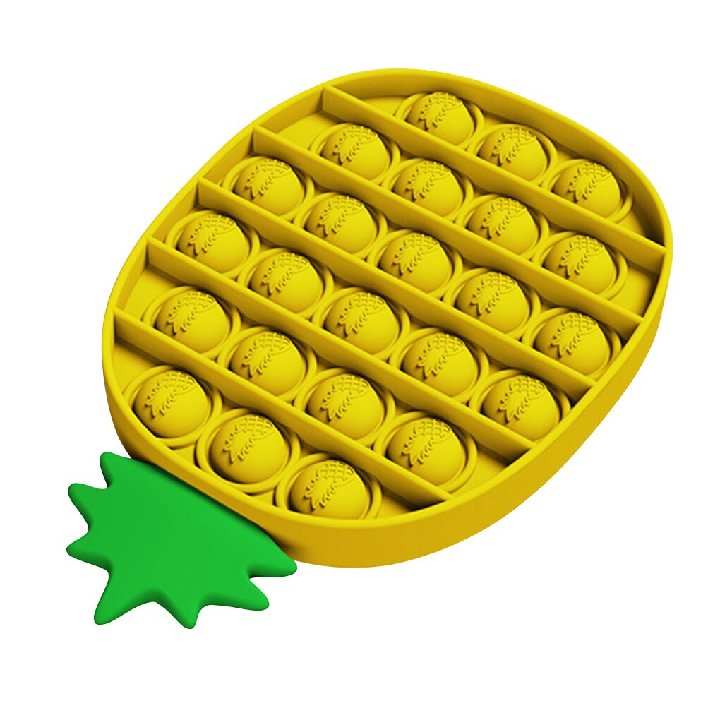 Push Bubble Fidget Toy Silicone Push Pop Fidget Toy Pineapple Carrots Shape Turning Pressing Stress Reliever Squeeze Toy: Pineapple shape