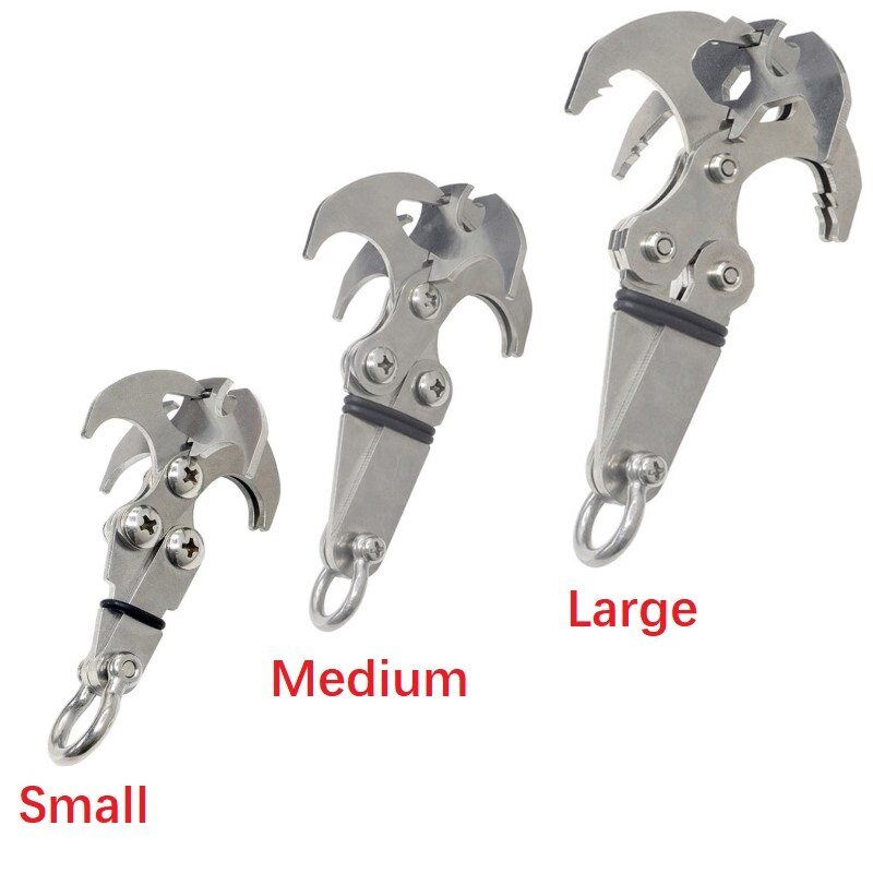 Folding Climbing Gravity Hook Outdoor Rock Climbing Rescue Claw Portable Stainless Steel Folding Flying Tiger Claw Hook Camp