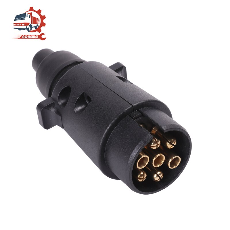 AOHEWEI 7 Pin Trailer Connectors 2x Truck Plug 6 Metre Extension Lead Cable Couplings Socket Adapter Towbar Towing for Caravan