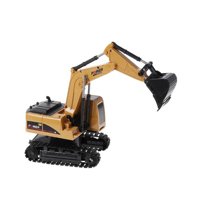Excavadora con mando a distancia RC 2,4G 1:24, 6 canales de carga, modelo de juguetes, luz LED, sonido de simulación B2QD
