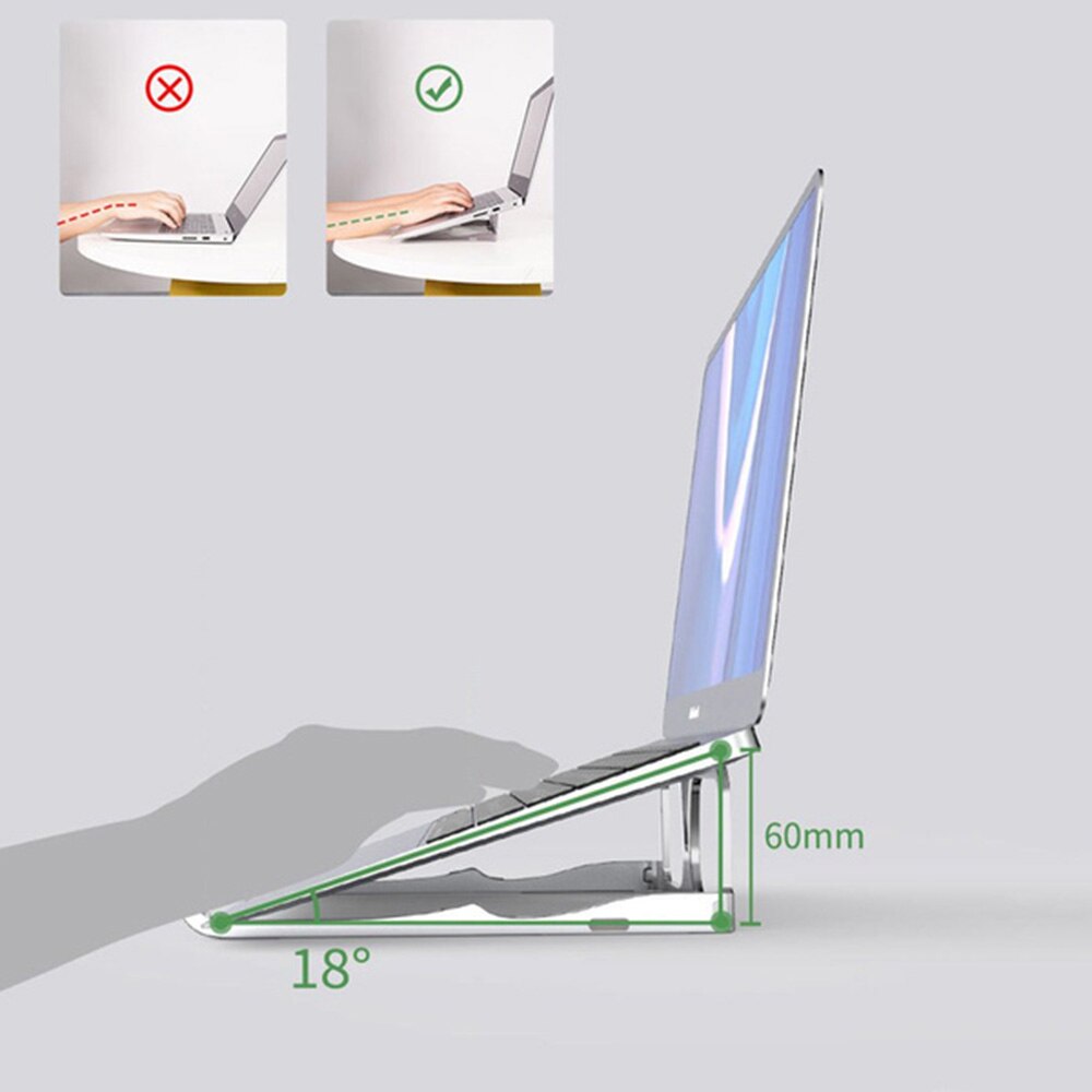 Aluminum Alloy Foldable Glasses Model Laptop Mount Adjustable Laptop Holder Notebooks Cooling Stand In Stock