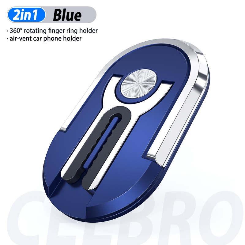 Mehrzweck Handy Halter 360 Grad Rotation Auto Air Vent Halterung Ständer Magnetische Finger Ring Telefon Halter Halterung Unterstützung: Blue