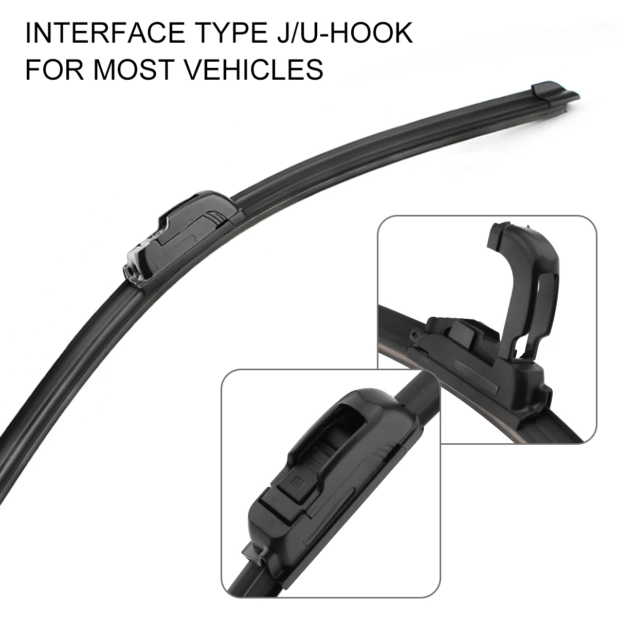 General J U Hook-limpiaparabrisas Universal para coche, accesorios de goma para parabrisas de 14, 16, 17, 18, 19, 20, 21, 22, 24 y 26 pulgadas