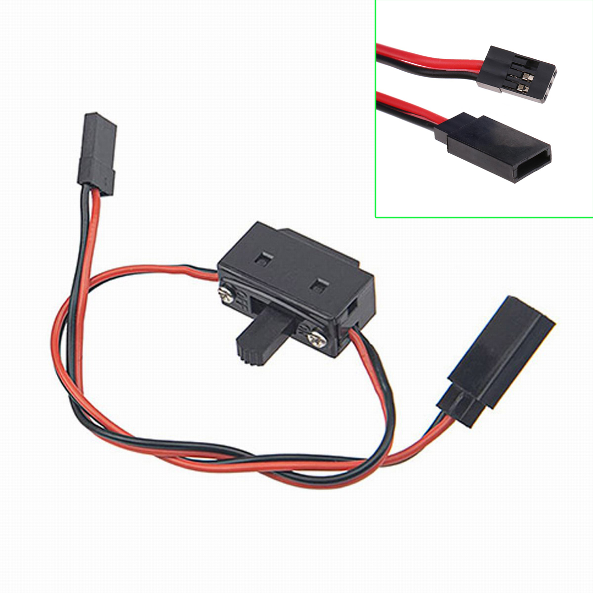 Interruptor receptor RC JR JST 6V luz de encendido/apagado caja de batería Nitro Power para RC coche barco: Borgoña