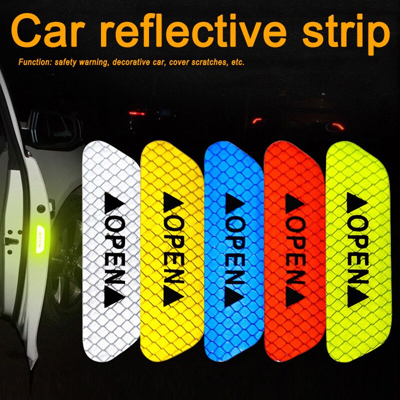 Car Reflective Strips Sticker Warning Tape Night Open Door Sign Decal Anti-Collision Mark ASD88