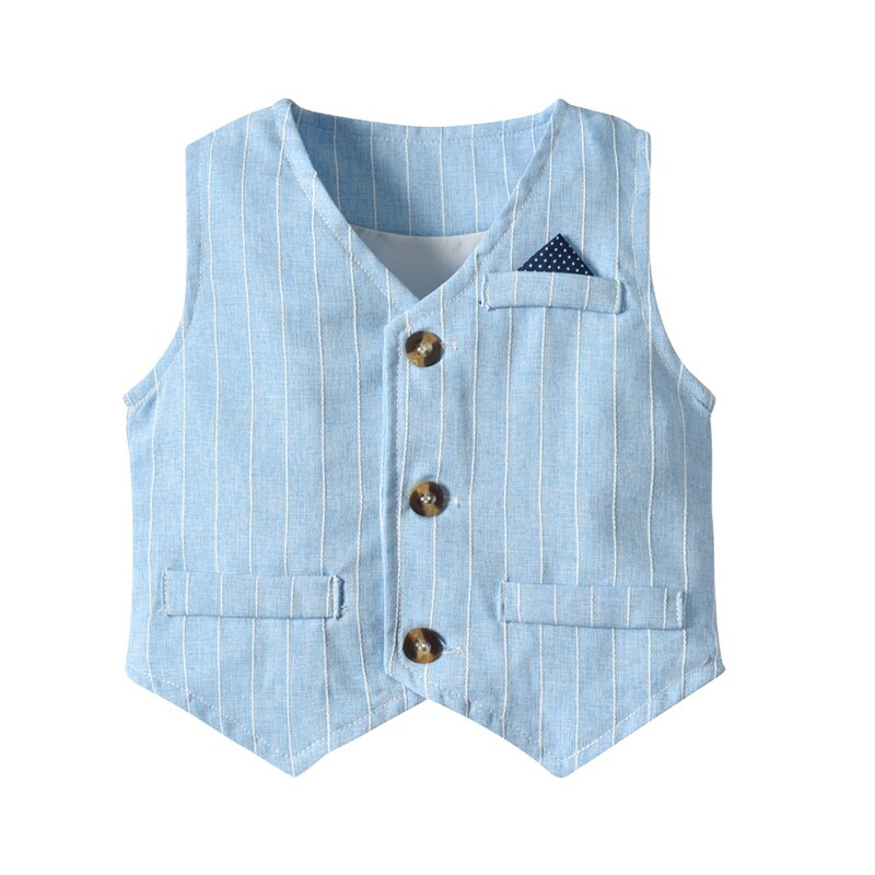 Drenge passer blazere tøj til baby bryllup formel fest stribet baby vest skjorte bukser baby børn dreng overtøj sæt 1-6 år
