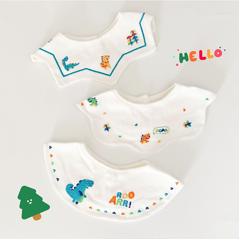 3 pezzi neonati panni Burp bavaglino in cotone embriatery neonati accessori essenziali prodotti per bambini per bambine nuovo: 5-3pcs