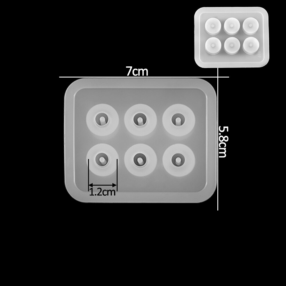 12 Pieces Resin Silicone Prismatic Mold 6 Grid Square Round Casting Mold Beads Pendant DIY Jewelry Making Finding Tools: 05