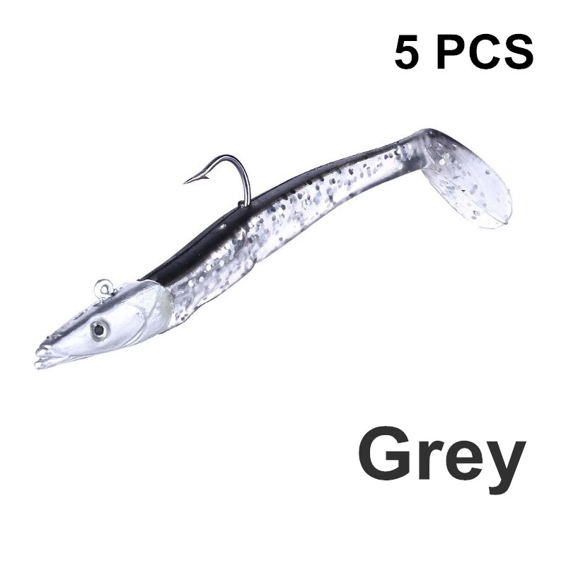 Mosodo jigghuvud mjukt bete 10g/19g/34g blygädda drag 3d fisköga fiske bete svans konstgjord jigg bete bas havsfiskeredskap: Grå / 95mm jigghuvud 10g