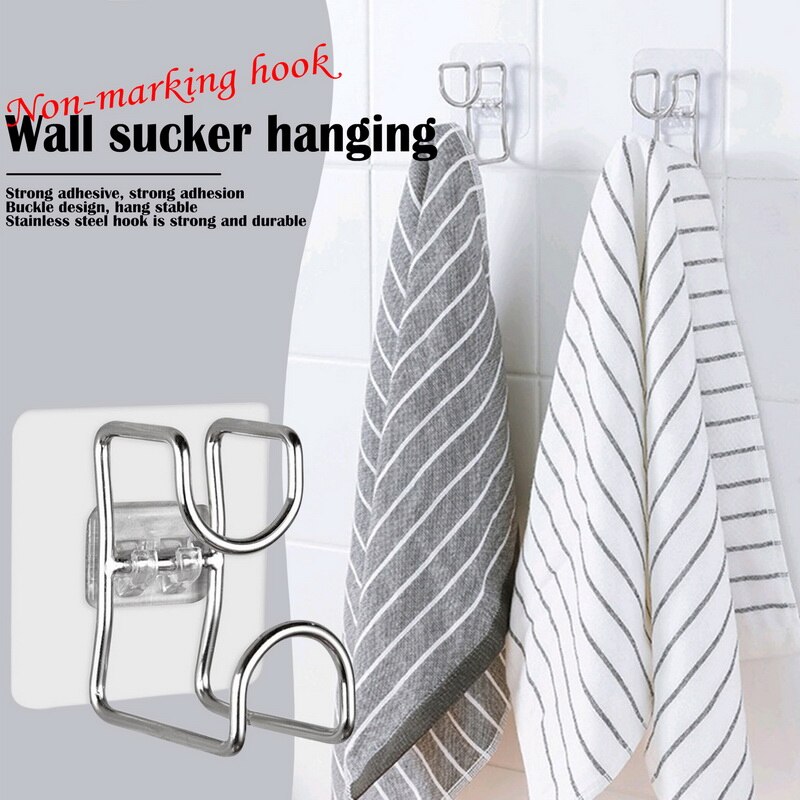 Gancho de lavabo de acero inoxidable para baño, gancho sin clavos para aseo, colgador de pared con ventosa