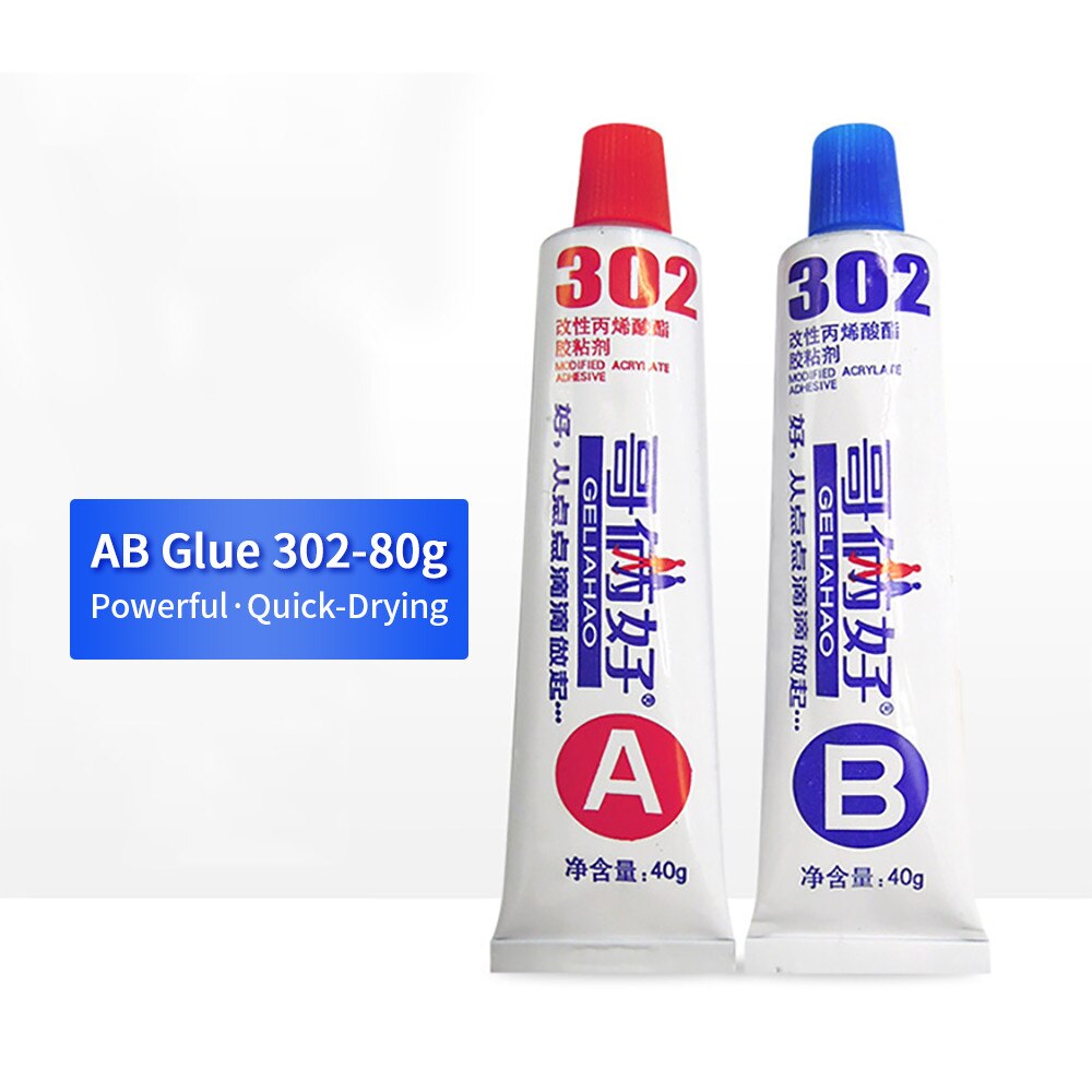 80g Quick-Drying A+B Glue Strong Adhesion Metal Iron Aluminum Wood Ceramic Tile Super Glue High Temperature 302 Welding Glue: 80g