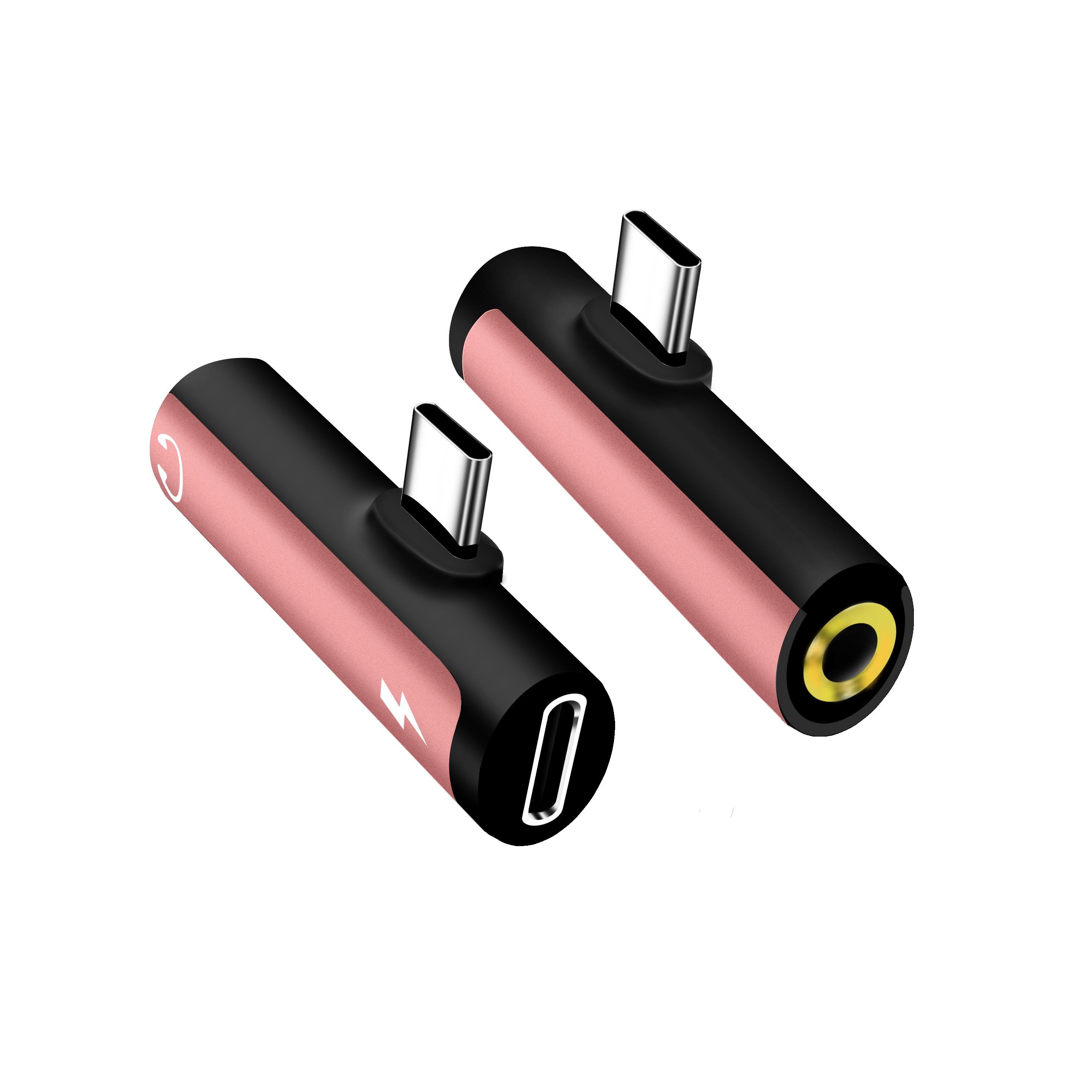 2 in 1 Typ C Zu 3,5mm Kopfhörer Jack Adapter Aux Audio- Typ C Ladung Konverter Für Xiaomi Redmi/Samsung USB Ladung Verbinder: 02