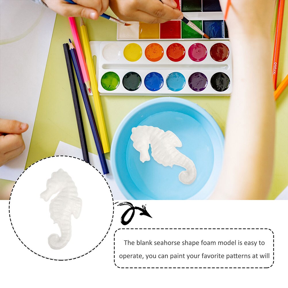 20Pcs Seahorse Shape Painting Models DIY Crafts Making Models Hand-painted Seahorse Model