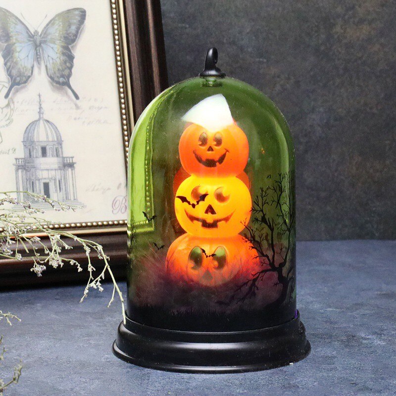 9*9*14.5cm halloween græskar kraniet string lys kranie lampe gør det selv hængende halloween dekoration til hjemmefest forsyninger: D1