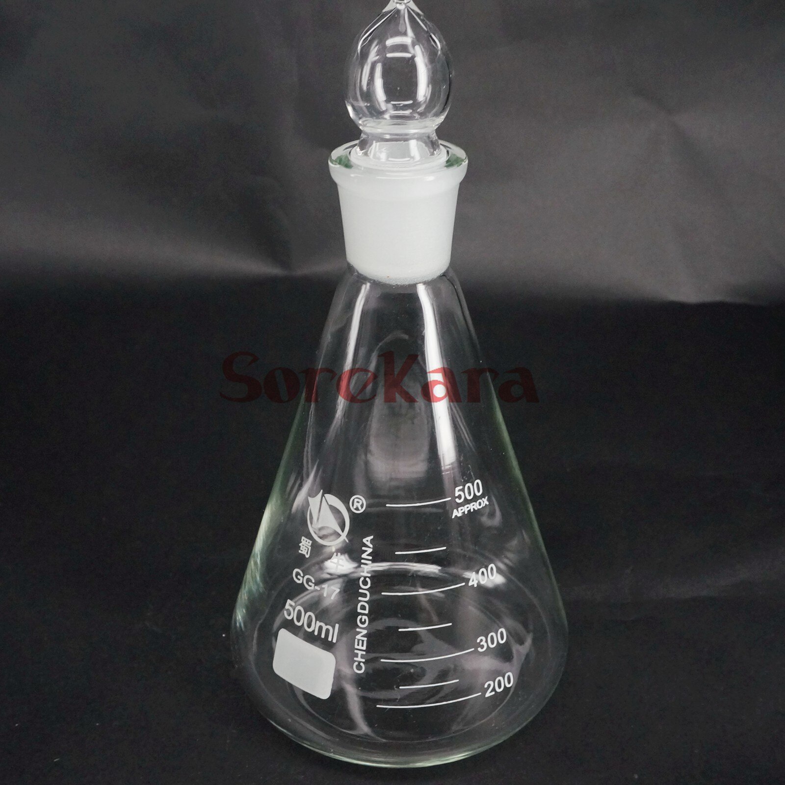 500ml Borosilicate Glass Conical Erlenmeyer Flask with Stopper For Chemistry Laboratory