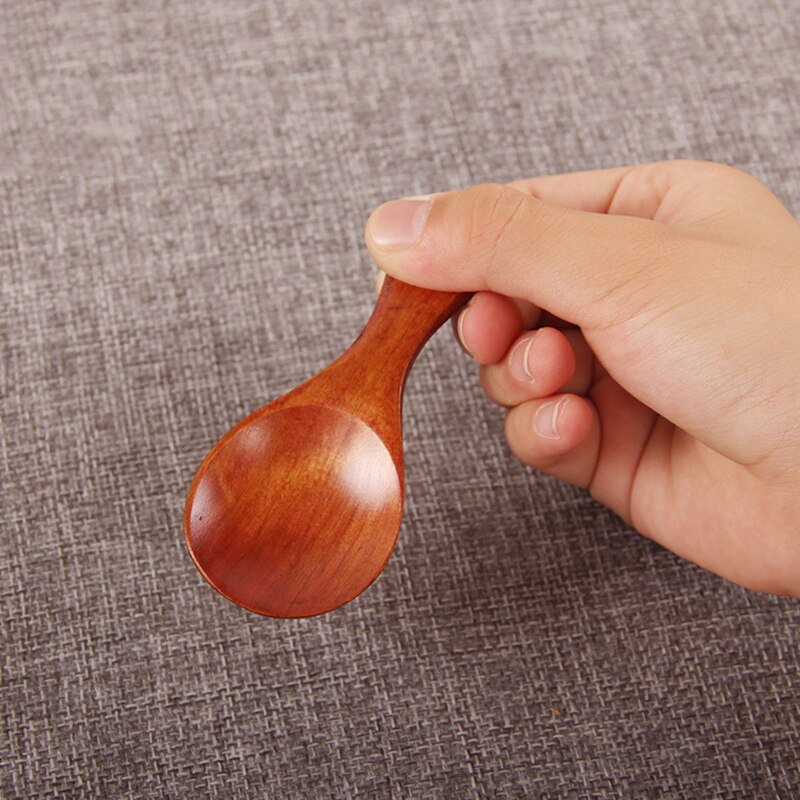 1 Uds. Mini cuchara de condimento de madera Natural para café té pequeño azúcar sal cubiertos cucharas de madera herramientas de cocina suministros de cocina