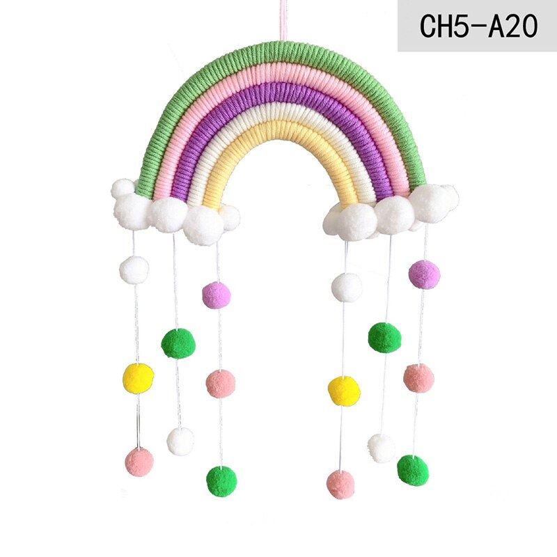 DIY Seil Regenbogen Zauberstab Hängende Dekoration Handarbeit Gewebt Regenbogen Dekoration nordisch Baby Zimmer Zubehör Wohnzimmer Wohnkultur: 20