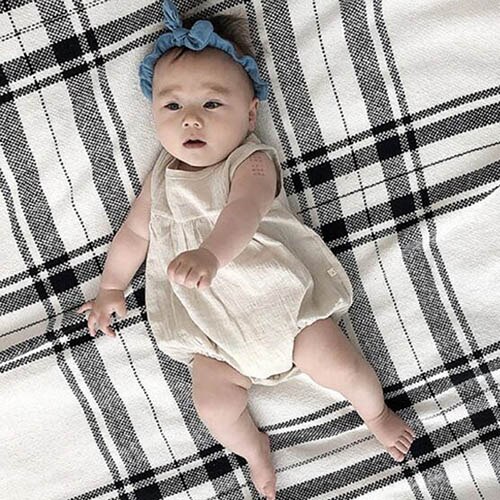 Baby pige bukser sommer stil baby drenge bukser hamp-bomuld ærmeløs sløjfe kravledragt baby pige tøj nyfødt jumpsuit: Brun / 12m
