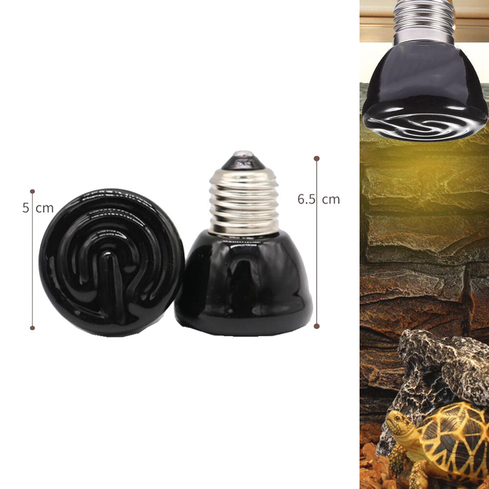 Mini lámpara de calefacción de cerámica infrarroja para reptiles, emisor de calor de 220V-240V, Bombilla de 50W, 75W, 100W, E27, bombillas cálidas para tortugas