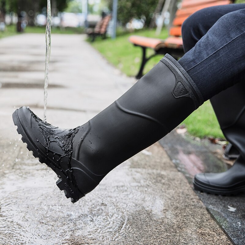 Zapatos de lluvia impermeables para hombre, botas antideslizantes de alta resistencia al desgaste, protección de trabajo para adultos, zapatos de barro para sitio de pesca