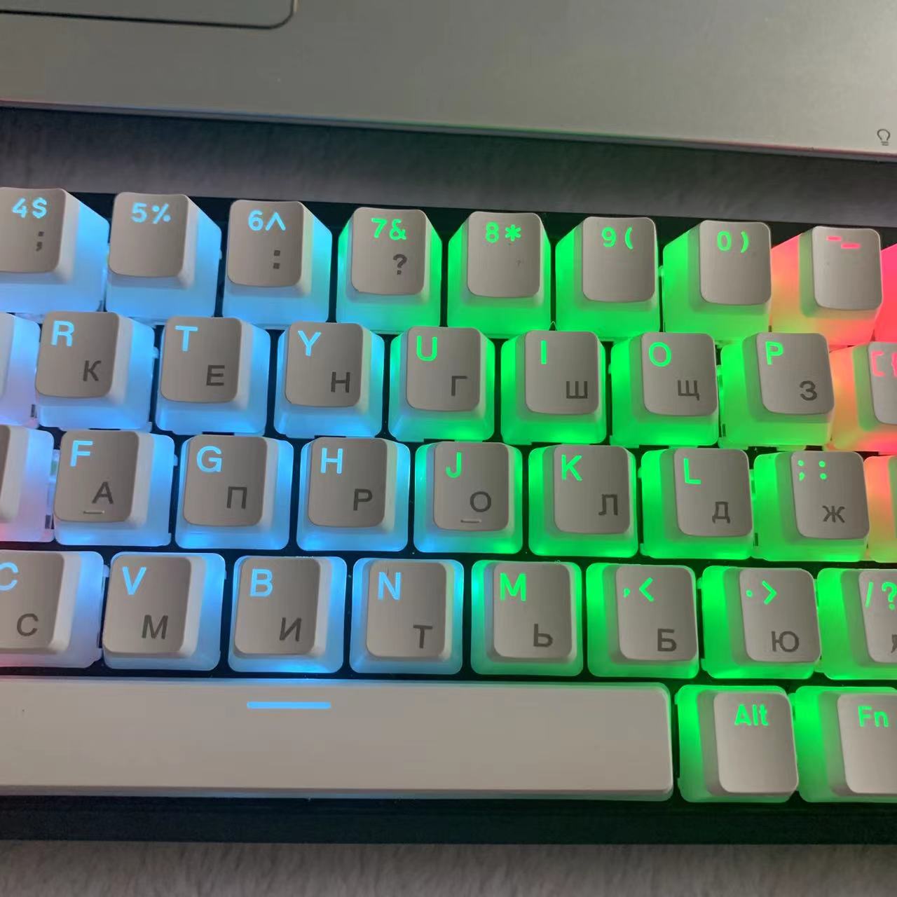 Cyrillic/Russian Pudding Keycaps Layout Keycap for Mechanical Keyboards Keycap Double Shot PBT Full 117 Keys Set Keycaps ISO Key