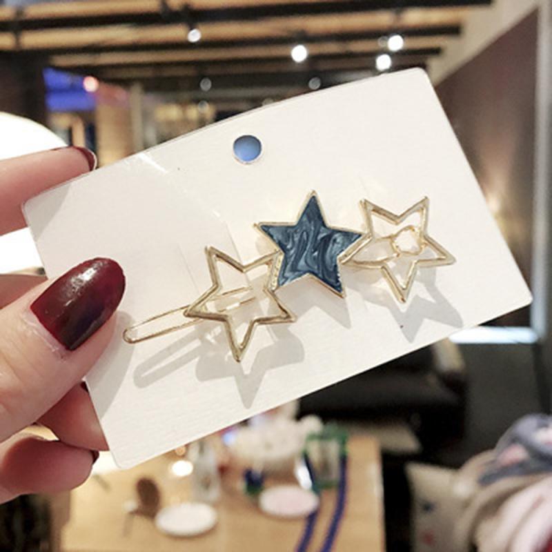 Horquilla de estrella dorada con Clip para el pelo, pasador, tocado con horquillas, accesorios, Accesorios para peinados de belleza para niña, 1 ud.