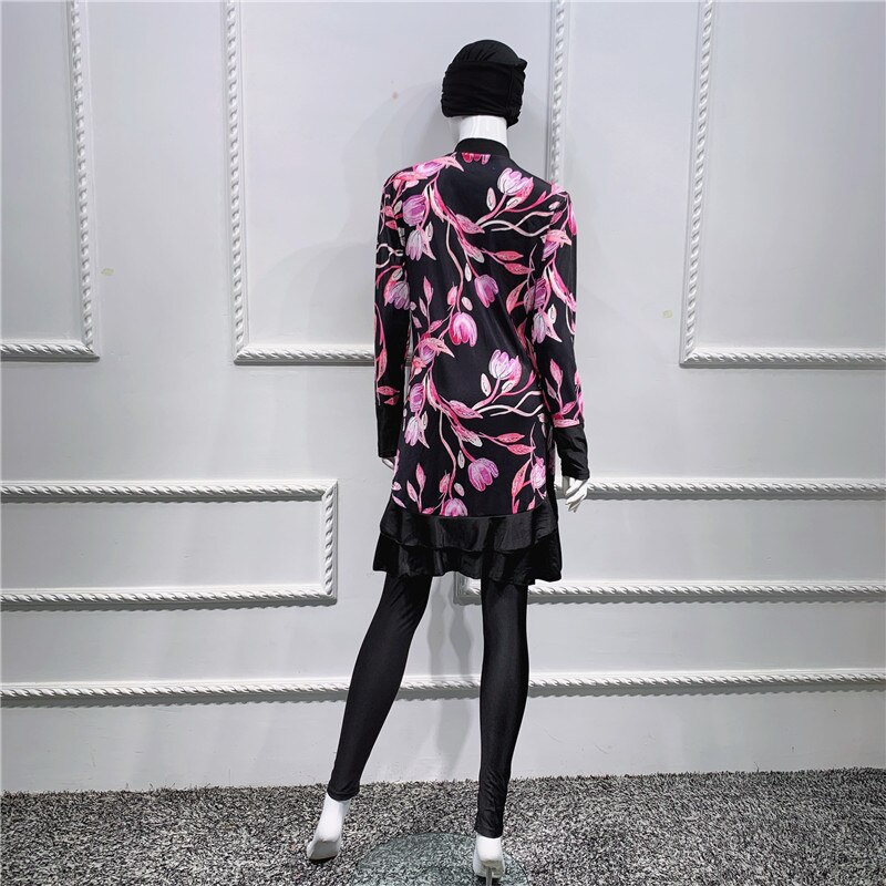 Burkini, langer muslimischer badeanzug für frauen, 3 -teilig, abaya, dubai, arabische damenbadeanzüge, türkei, maillots de bains, muslims ensemble  f2966