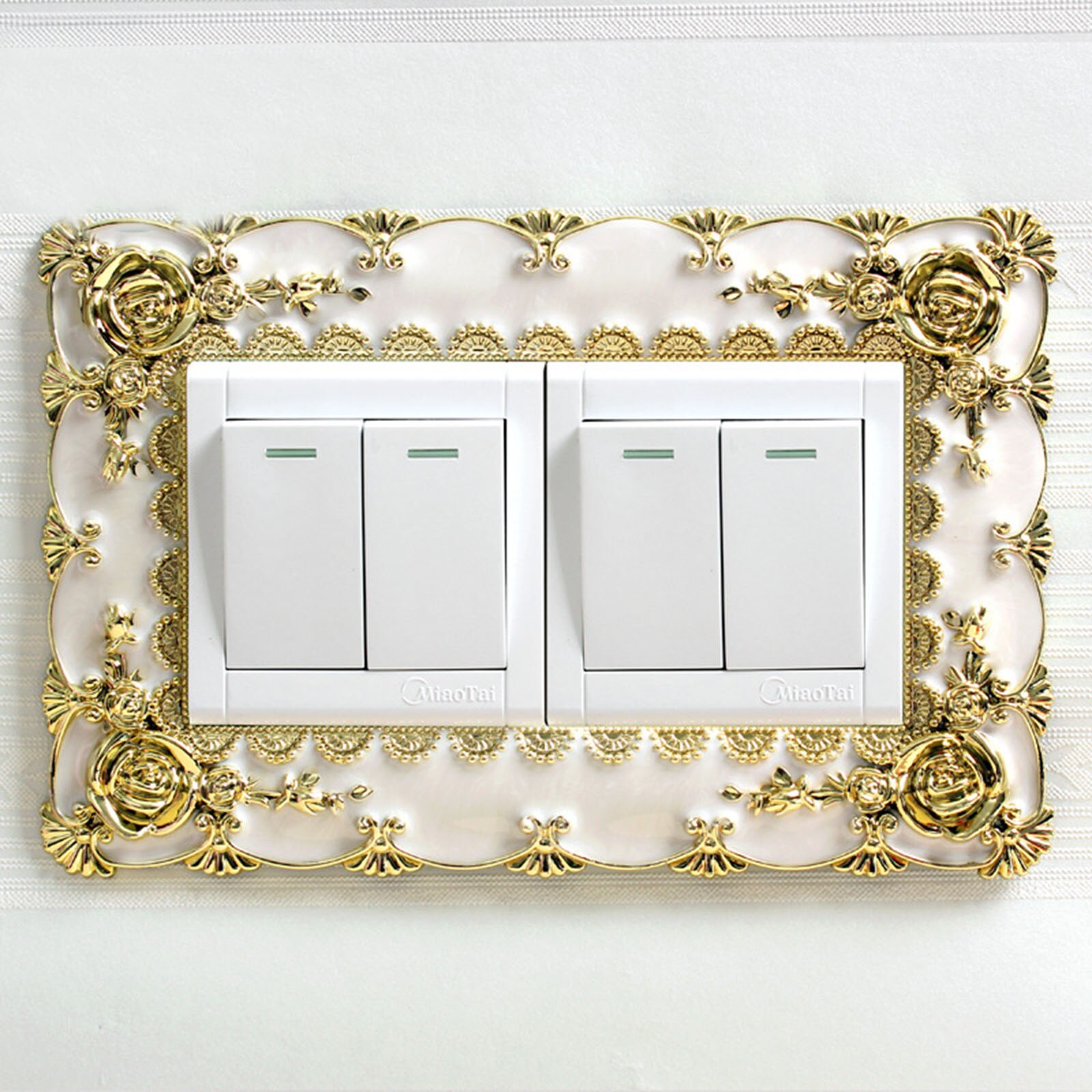 18 Stijlen Europese Stijl Draagbare Socket Decals Schakelaar Luxe Vierkante Kant Lichtschakelaar Cover Pastel Home Decor 1 Stuk: 7
