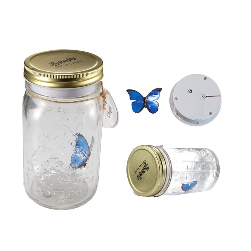 Tarro de cristal con forma de mariposa para decoración del hogar, botella de vidrio con adorno delicado, , para dormitorio