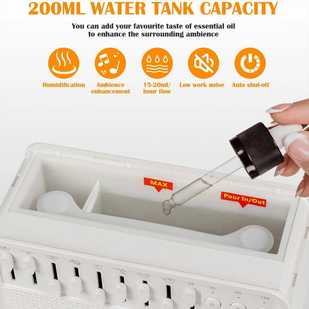 3 in 1 Bluetooth-compatible Speaker White Noise Sleep Aid Night Light Humidifier All-in-one Machine Free 8 Goup Nature Sound