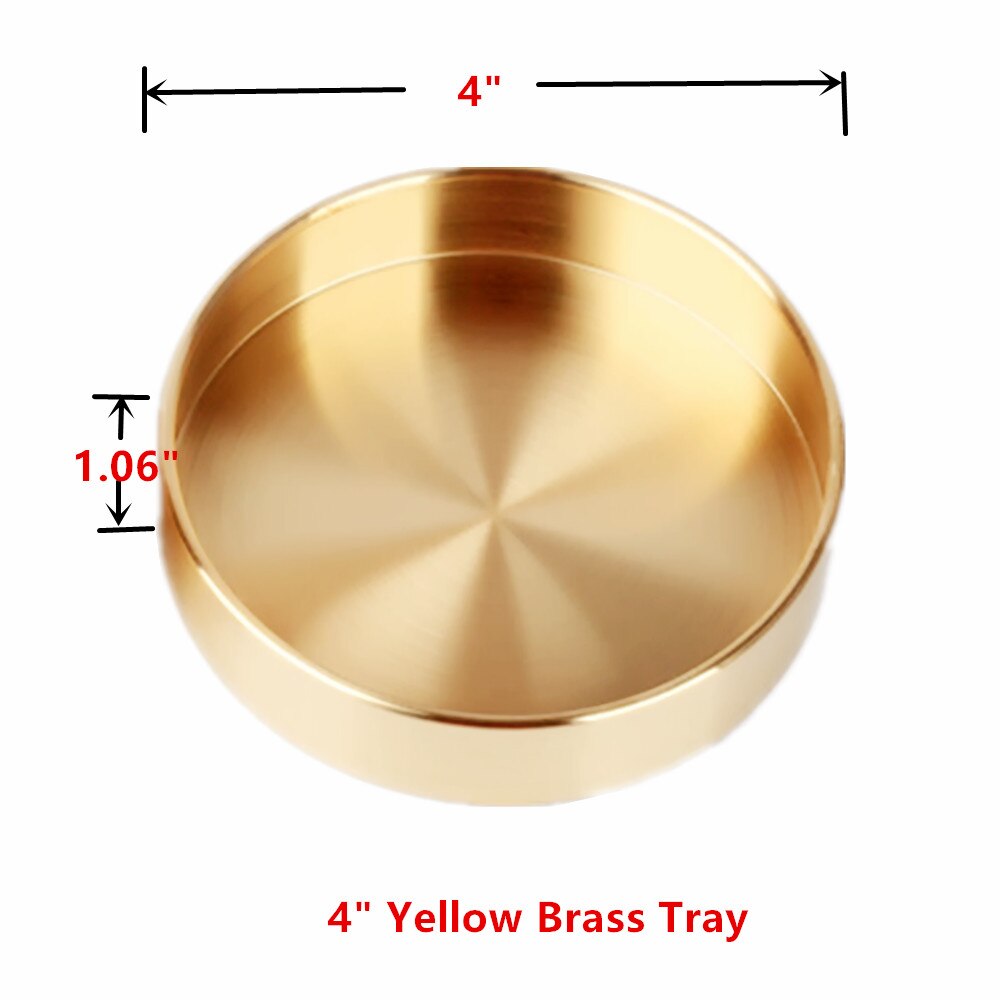 Luxe ronde messing kaptafel houder voor badkamer, commode, keuken, sieraden bureau organizer koperen dienbladen pennenhouder: Goud klein