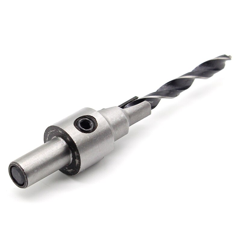 2pc Countersink Drilling 3 Steps Pilot Drill Bits Set Reamer Screw Wood Window Hinge Hole Saw Chamfer 4 6 5 7mm steps 8mm Shank