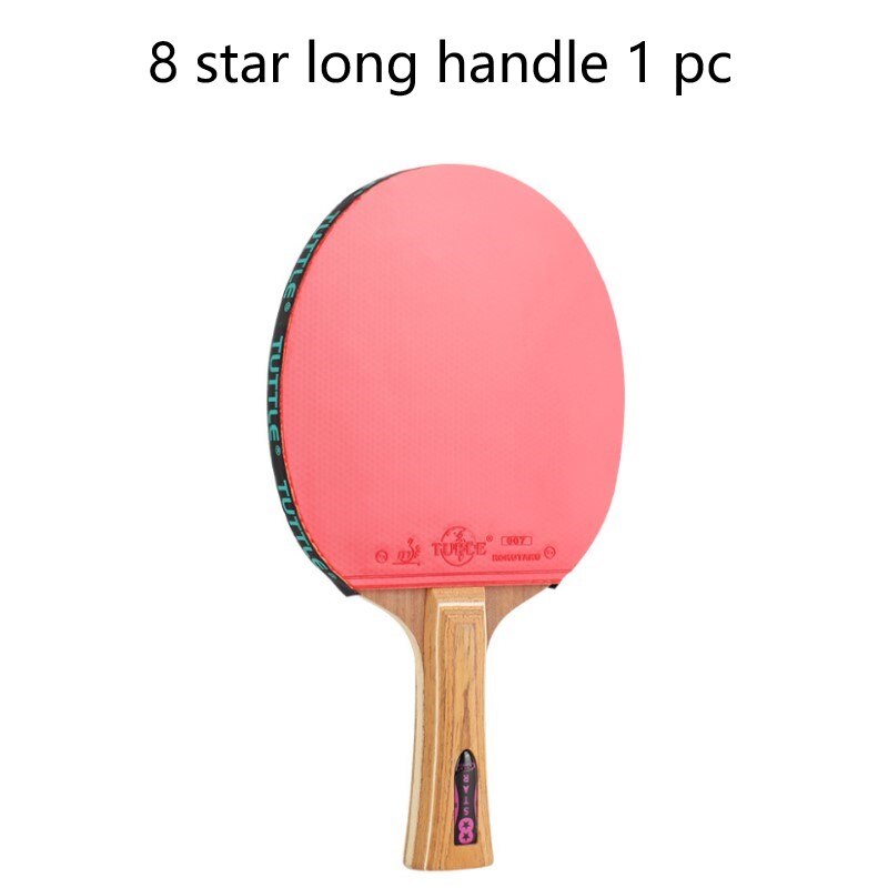 Tuttle 7 8 9 star Ping Pong Racket Table Tennis Racket Bat Wood Carbon Blade with ITTF Approved Rubbers: 8 star long