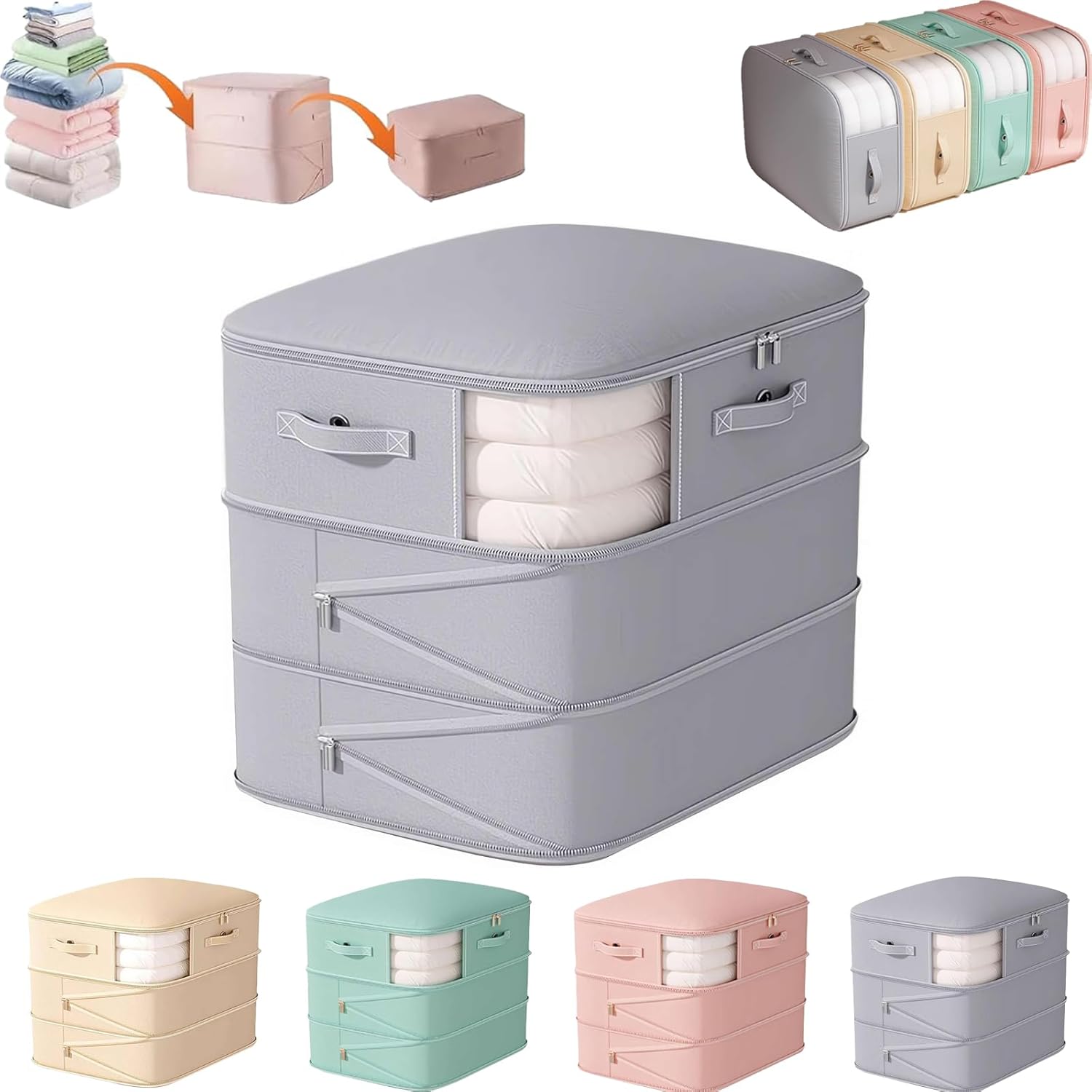 Quilt Compression Organizer Ultra Space Saving Self Clothes Blanket Storage Bags for Travel Home Storage Vacuum Travel Bags: green