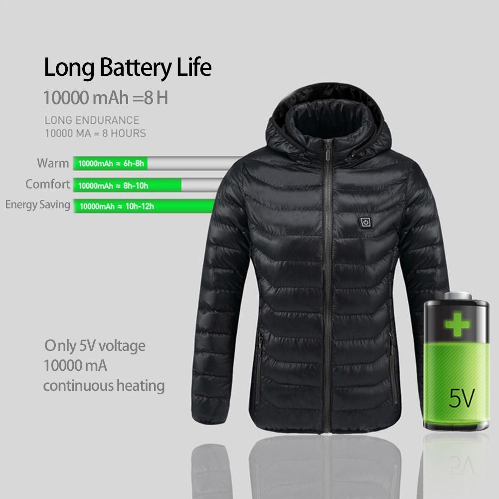 Manteau d&#39;hiver en Fiber de carbone en graphène, 1 paire, veste d&#39;extérieur chauffante électrique, USB, température constante, manteau