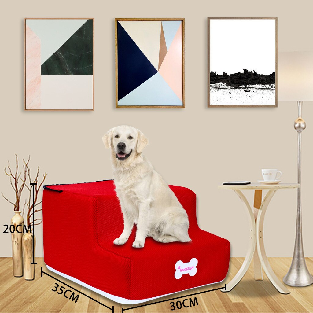 Hond Huis Hond Trappen Huisdier 3 Stappen Trap voor Kleine Hond Kat Pet Ramp Ladder Anti-slip Verwijderbare honden Bed Trappen FW3