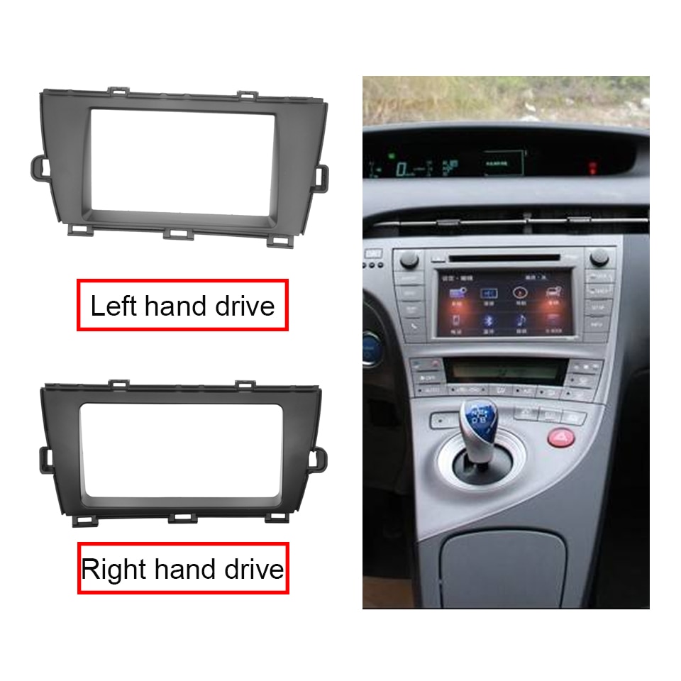 2 Din Fascia For Toyota Prius LHD / RHD Car DVD Stereo Frame Panel Mounted Dash Installation Bezel Trim Kit, Two Size