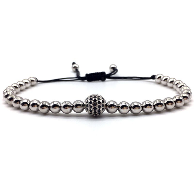 Klassieke Ronde Charm Armband Mannen Trendy 4Mm Handgemaakte Gevlochten Macrame Kralen Armband Voor Mannen Sieraden: 1