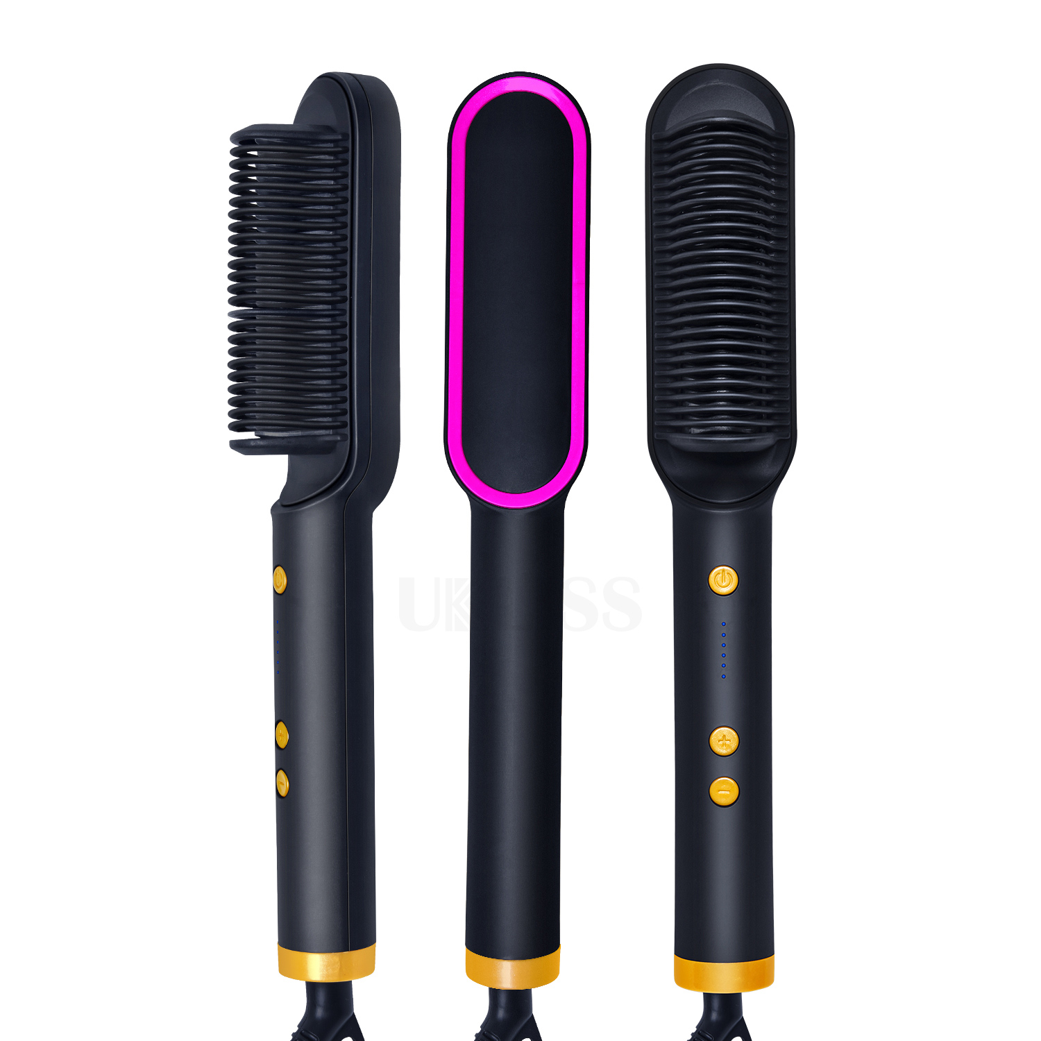 Piastra per barba per uomo pettine per capelli portatile strumento per raddrizzare professionale da viaggio per pettine per raddrizzare la barba corta e lunga: Di Colore Giallo chiaro / Gli Stati Uniti