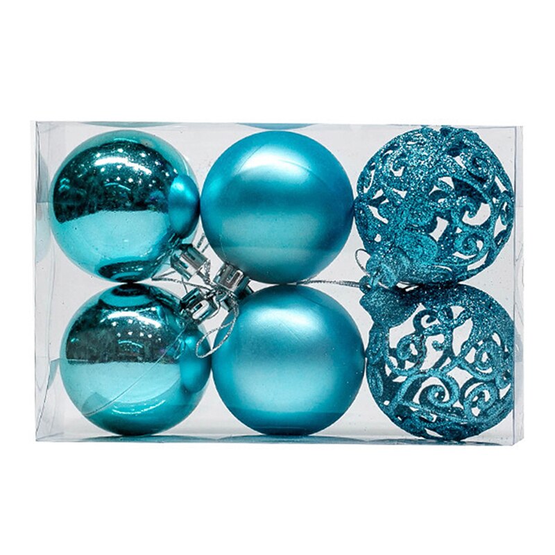 6 stuks/set 6cm kerstboom decoratieve bal ornamenten hanger zilveren uitgeholde kerstbal decoratie kerstballen voor kerstmis