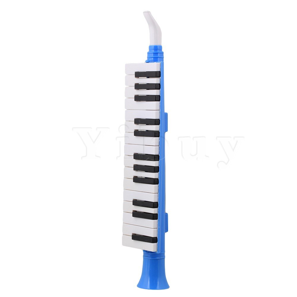 Yibuy blå lett 27 tangenter note melodica vind piano munnorgel plast
