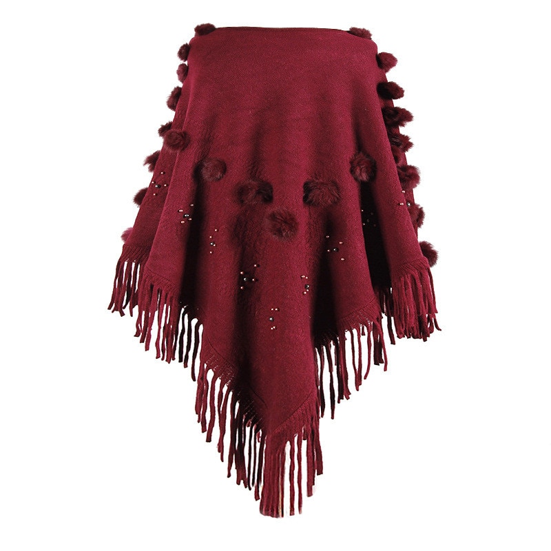 Swobodny sweter peleryna swetry kutas sweter ponczo O szyi solidna peleryna płaszcz luźny szal sweter damski jesień Invierno płaszcz