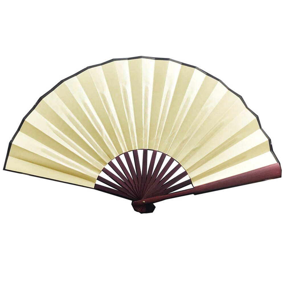 Folding Fan Chinese Style Handheld Fans Decoration For Home Blank Portable Black,Yellow,Red,Milky White.: Milk white / 8 inches
