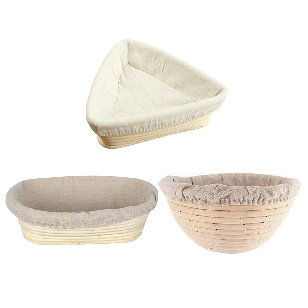 Round Rattan Dough Basket with Cloth Cover Bread Proofing Proving Baskets Bread Baguette Dough Baskets Storage Container